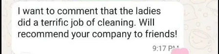 WhatsApp message from Victoria about condo move-out cleaning