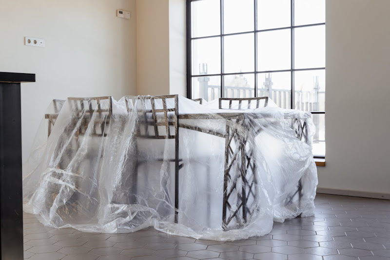 Covered furnitures for a post-renovation cleaning in Singapore.