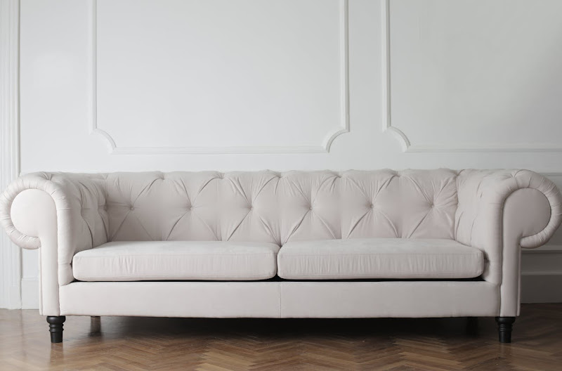 A clean white sofa after a successful upholstery cleaning in Singapore.